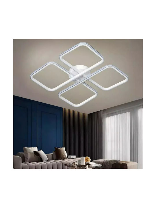 Asel Alb Crom Led Luminițe De Tavan Montate Corp De Iluminat Modern Design Ultra Power 50 × 50 × 10 Cm