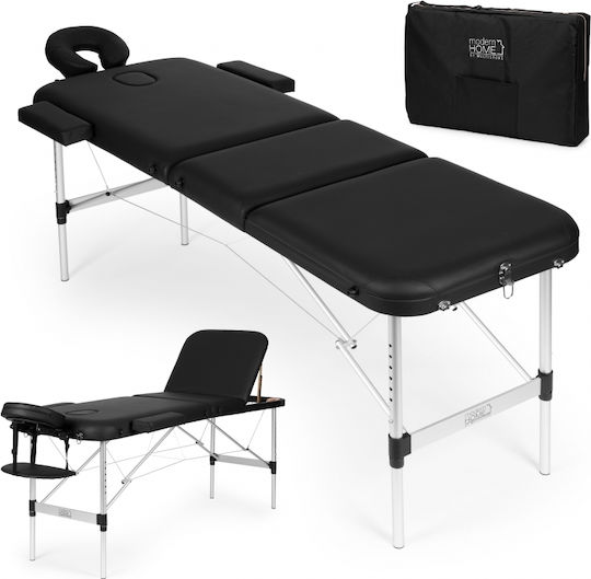 Modernhome Bett Massage und Physiotherapie Schwarz aus Aluminium 186x80cm.