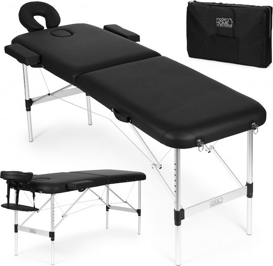 Modernhome Bett Massage und Physiotherapie Schwarz aus Aluminium 186x80cm.