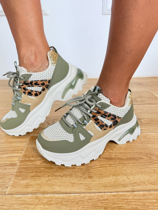 Ideal Shoes Γυναικεία Chunky Sneakers Πράσινα