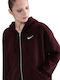 Women's Sweatshirt Jacket Hooded Burgundy