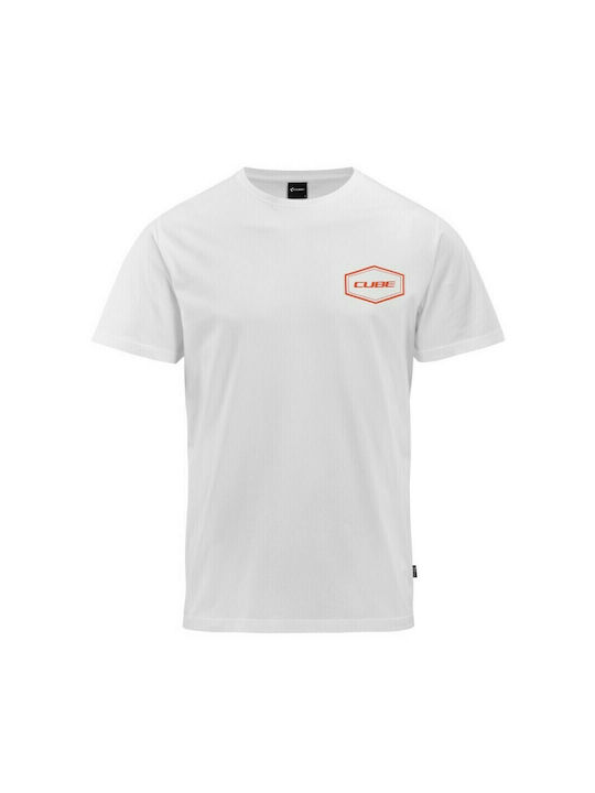 CUBE Men's Short Sleeves Cycling Jersey White