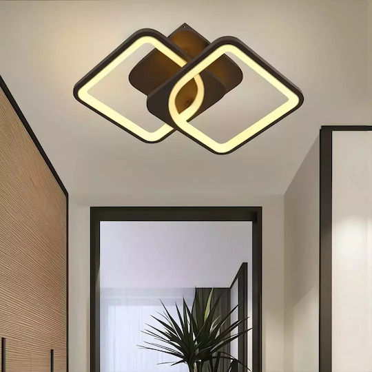 Meisa Schwarz Integrierte LED Deckenleuchte Särkiku 4000k Geometrisches Design 20 × 35 × 10 Cm