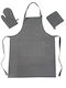 Melinen Küchenschürze mit Topflappen Gray 28x18cm 20005239 3Stück
