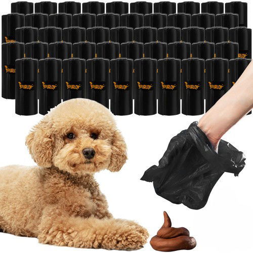 Purlov Hundekotbeutel Schwarze 1 Rollen von 20Stück