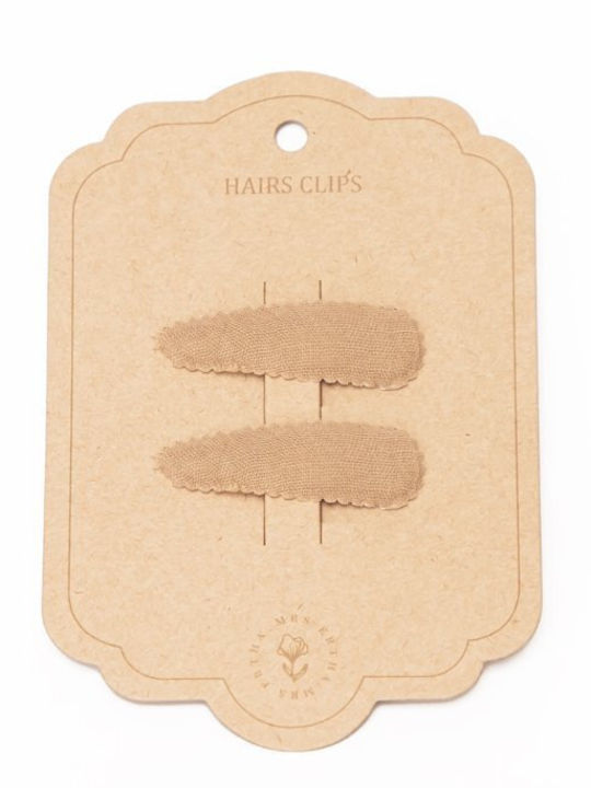 Mrs Ertha Set of Kids Hair Clips with Hair Clip in Brown Color 2pcs