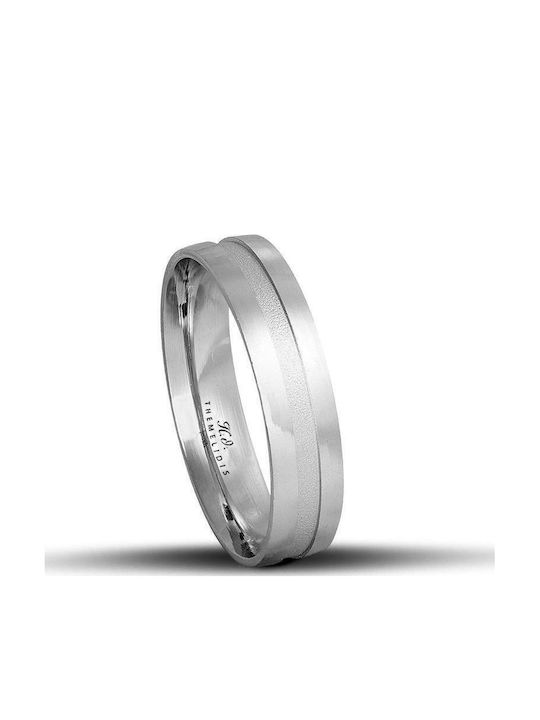 Wedding Rings White Gold 5mm Polished Matte Line Wr116 14K