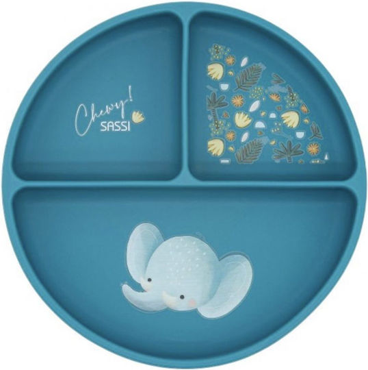 Sassi Junior Baby Food Plate made of Silicone Gray