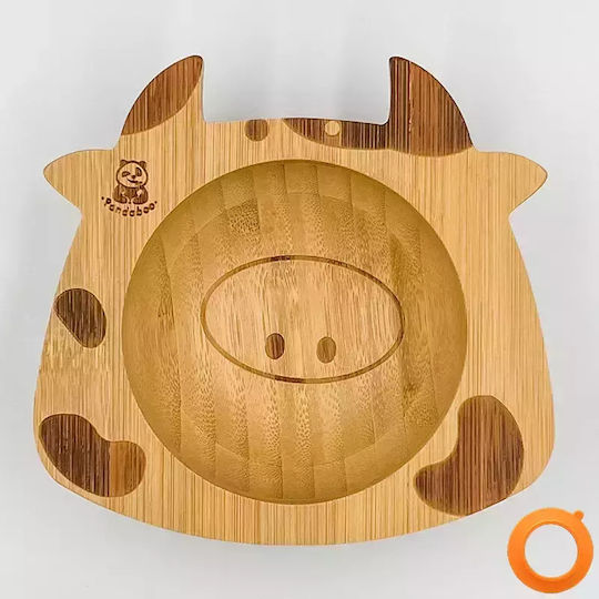 Pandaboo Baby Food Bowl made of Bamboo Orange
