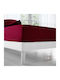 Isadore Lorraine Cearșaf Single cu Elastic 100x200+30cm. Love Your Bed Deep Bordeaux 101