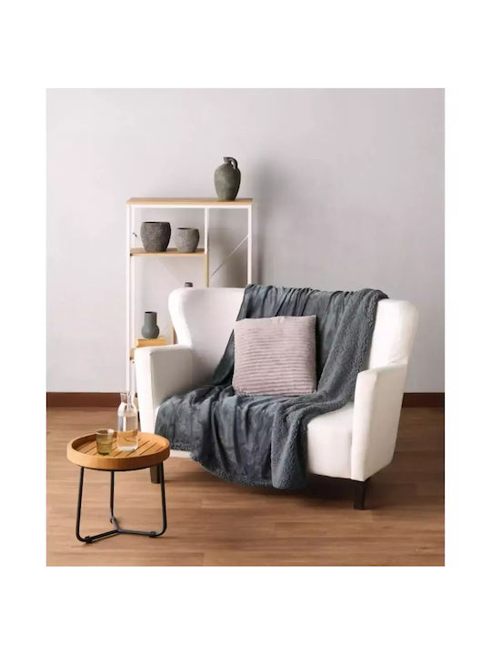 Kentia Stylish Ivanna Κουβέρτα Sherpa Καναπέ 130x170εκ. Γκρι