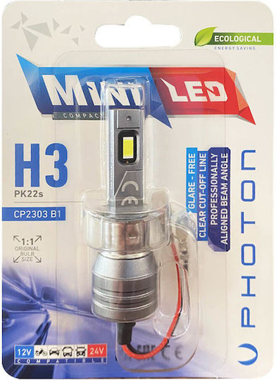 Photon Лампи Автомобила H3 LED 6000К Хладно бяло 12V 1бр