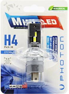 Photon Лампи Автомобила H4 LED 6000К Хладно бяло 12-24V 1бр