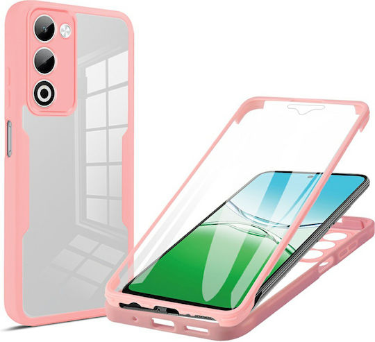 Techsuit ColorVerse Silicone 360 Full Cover Set with Tempered Glass Pink Oppo A5