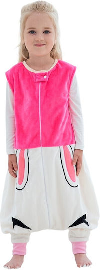 Queen Mother Winter Sleeping Bag with Feet White-pink