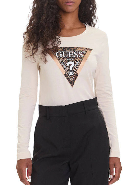 Guess Women's Long Sleeve Beige Blouse