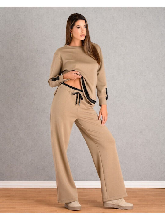 Women's Fabric Trousers with Elastic Regular Fit Cigar
