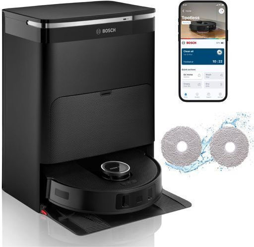 Bosch Spotless Max Σκούπα Ρομπότ με Χαρτογράφηση Laser & Απορρόφηση 11000Pa Μαύρη