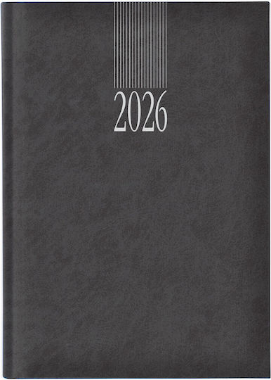 Daily Diary 2026 Theofylaktos 17.5x24cm Sidney Classic Black L 68720.c72