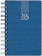 Diary Spiral Theofylaktos 2026 Daily 14.5x20.5cm Kashmir Wire-o Blue 707c1.994