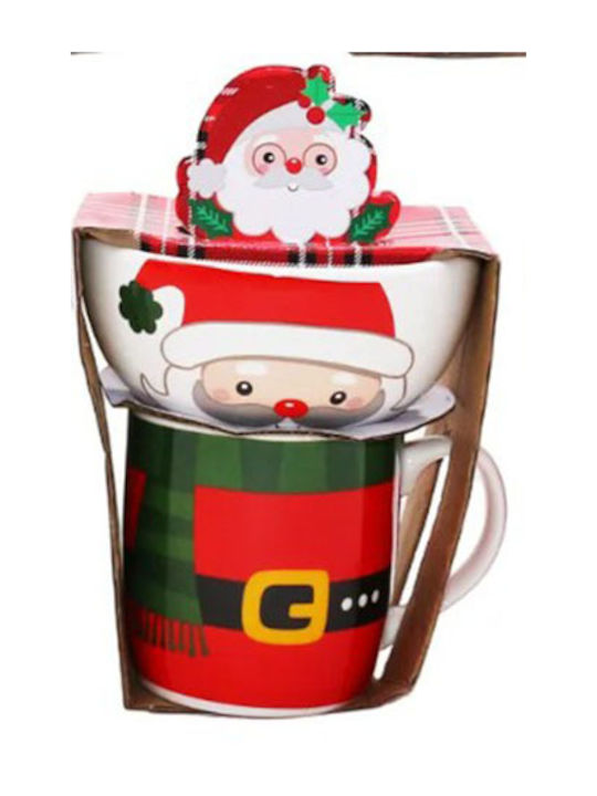 Dorosimo Set Ornamente de masă de Crăciun Ceramice Roșu 2buc