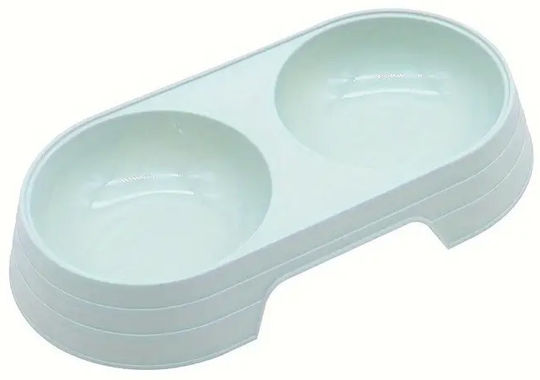 Denik Pets Plastic Food and Water Bowl for Dog and Cat 2 Spots 23x12cm