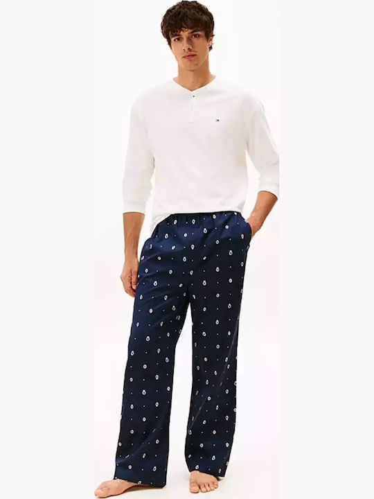 Tommy Hilfiger Χειμερινή Ανδρική Πιτζάμα Βαμβακερή Μπεζ