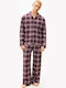 Tommy Hilfiger Men's Winter Pajamas Set Burgundy