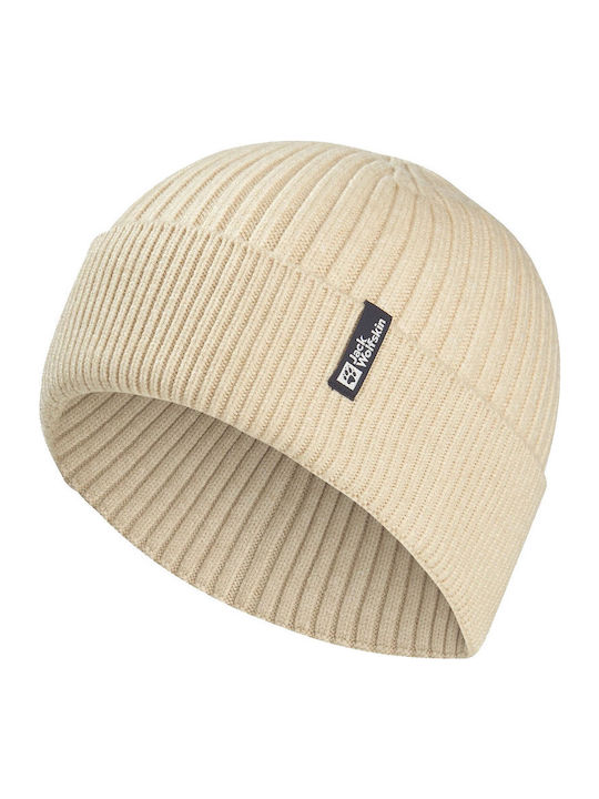 Beanie Unisex Σκούφος Πλεκτός σε Μπεζ χρώμα