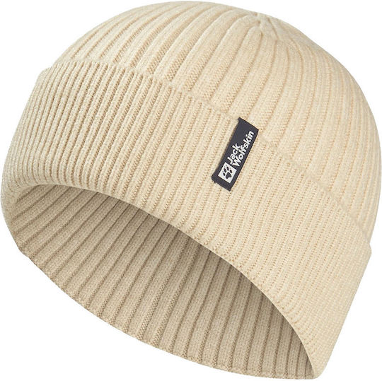 Beanie Unisex Σκούφος Πλεκτός σε Μπεζ χρώμα