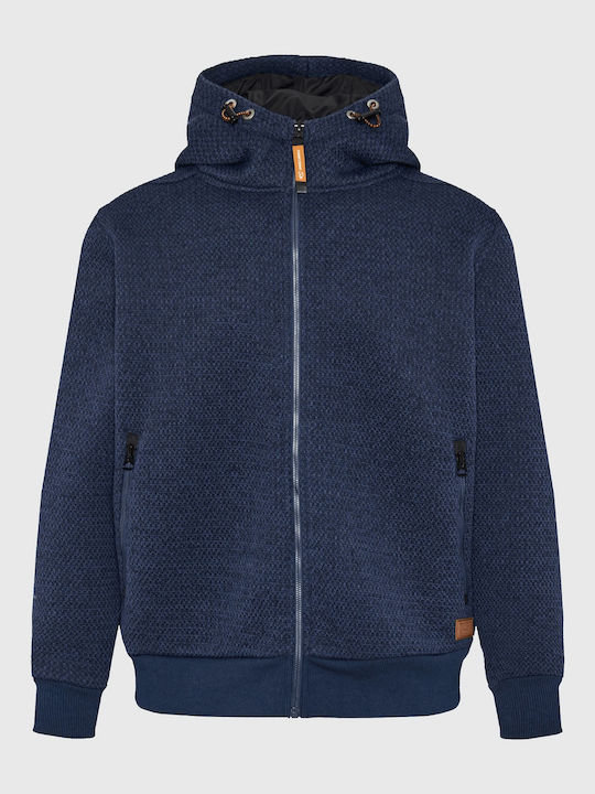 Men's Knitted Cardigan with Hood Navy Blue