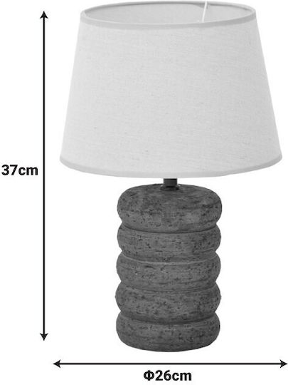 Pakketo Ceramic Table Lamp for Socket E27 with Beige Shade and Base