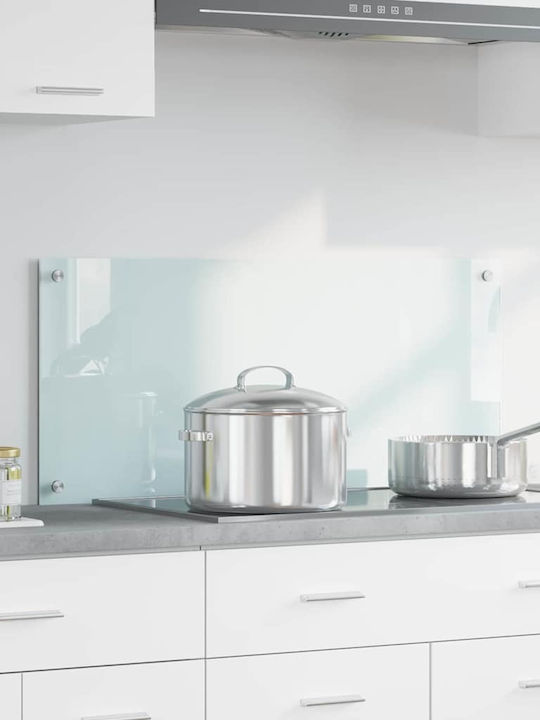Vidaxl Kitchen Back Panel White 90 x 40 x 0.8 cm Tempered Glass