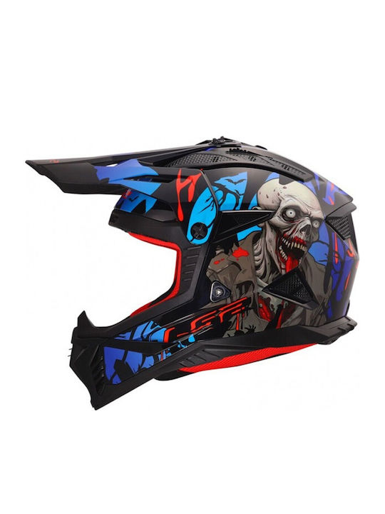 LS2 MX708 Fast II Gorilla Purple/H-V Yellow Cască Moto Motocross