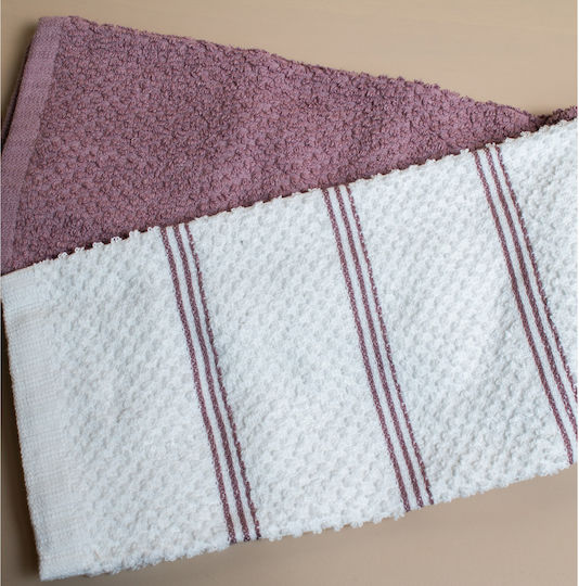 White Fabric Prosop din 100% Bumbac în Culoarea Violet 41x66cm 2buc
