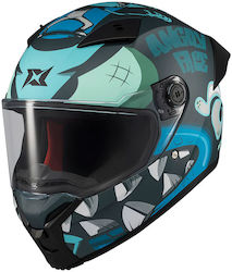 Axxis Fenix Full Face with Sun Visor DOT / ECE 22.06 Angry Face C7 Black/Blue Mat