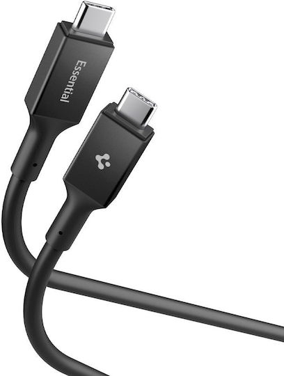 Spigen Essential Зареждащ Кабел За Данни 2x USB-C 100W 5Gbps 2m Черен