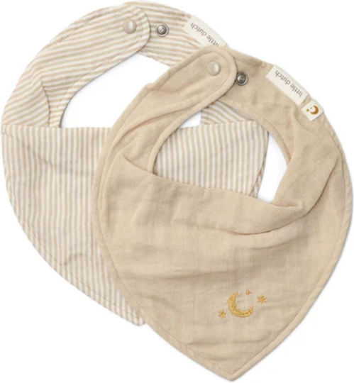 Little Dutch Little Μπαντάνα Υφασμάτινη με Κουμπί Pure Soft Beige 2τμχ