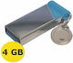 Siks Memory Stick 4 Gb Usb 3.0 Metallic Gray Blue