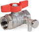 Giacomini Ballenventil R251sx005 Drain 1” Innengewinde Chrombeschichteter Messing Roter T-Hebel