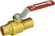 Comutator Giacomini R258y007 pentru robinet cu conector pentru țeavă de cupru de 35 mm cu port standard CW617N din alamă cu mâner metalic roșu