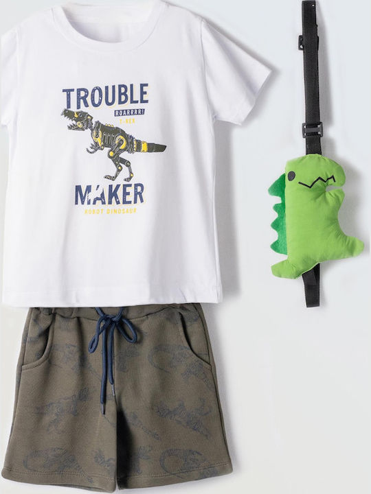 Kids' Set with Shorts Summer 2pcs Khaki