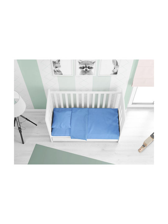 Dimcol Bebe Solid Бебешки Чаршаф За Количка Памук с Ластик Светлосин 70x140бр