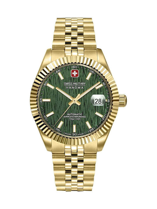 Swiss Military Hanowa Herrenuhr Automatisch mit Gold Rostfreier Stahl Armband