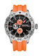 Nautica Men's Watch Battery with Orange Rubber Strap
