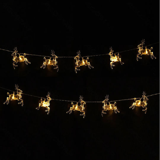 20 Lights LED 3m. Warm White Battery in String 1pcs