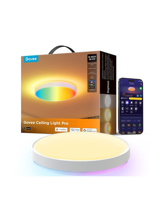 Govee Smart Ceiling Mount Light 38cm White with Integrated LED
