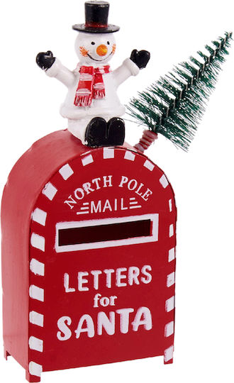 TnS Metal Post Box Santa Claus Red 8.5x3.5x14.5cm