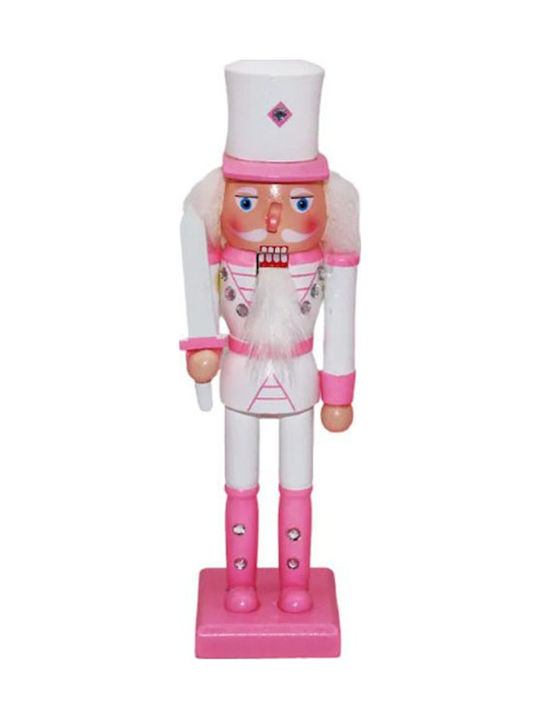 Decorative Wooden Nutcracker White-Pink 9x9x40cm Gift Voucher 16910