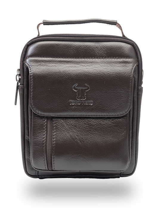 Piele Geantă pentru bărbați De umăr / tip crossbody Maro